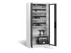 acculaadkast 1950x930x500mm 15stekkerdozen 230V ventilator fr. RAL7016