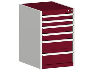 ladekast HxBxD 800x525x650mm 6laden romp RAL7035 front RAL3004 - 1