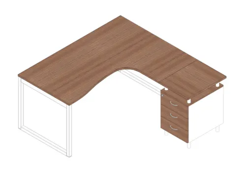 Bureauset Bureau Staand Ladeblok Rechts 730x1600x1650mm Canaletto Wit