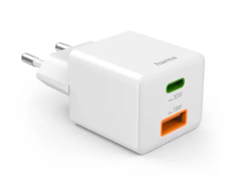 Oplader Hama USB-C/USB-A Mini PD 30W wit