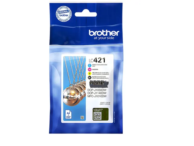 Brother LC-421 Inktcartridge Multipack Zwart + 3 Kleuren