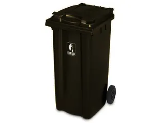 Vuilcontainer PE 240 liter HxBxD 1100x580x740mm met wielen bruin - 2