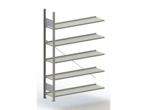 Inhaakstelling Aanbouwveld 1850x1256x336mm 5Legborden 80kg Ral7035