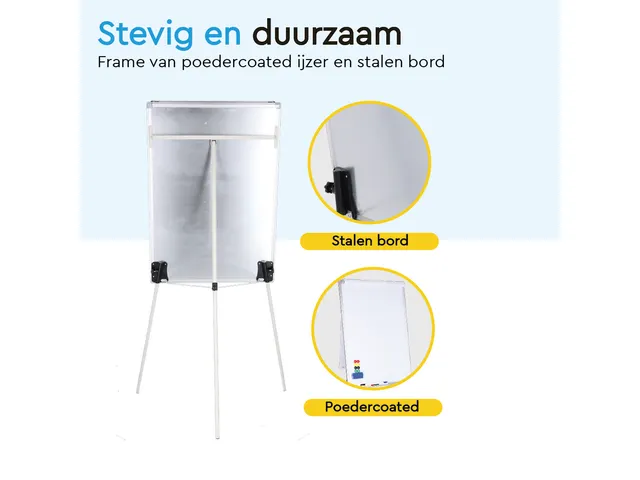 BRASQ Flipover Basic 70x100cm Magnetisch Aluminum met accessoires