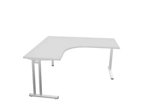 bureau in vrije vorm,HxBxD 740x1600x1600mm,vrije vorm,MP-lichtgrijs