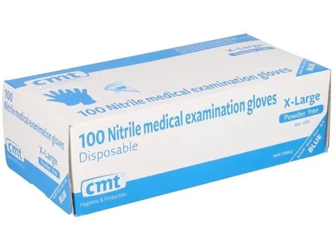 Gant CMT nitrile souple XL bleu 100 pièces