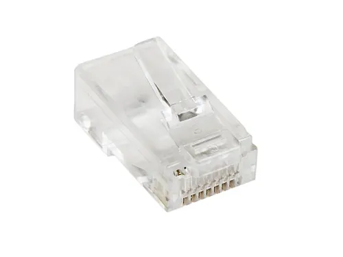 Cat5e RJ45 gevlochten modulaire stekkerconnector glashelder 50 stuks