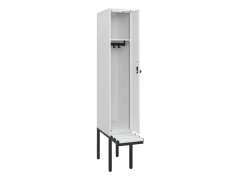 locker met bank,HxBxD 1950x300x815mm,1vak,vak B 300mm,draaigrendel