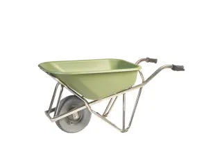 aluminium kruiwagen,90l,HxBxD 870x625x1430mm,HDPE-bak,groen,aluminium - 1