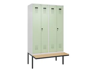 locker met bank,voor scheiding van kleding,HxBxD 2120x1200x815mm,4vak - 1