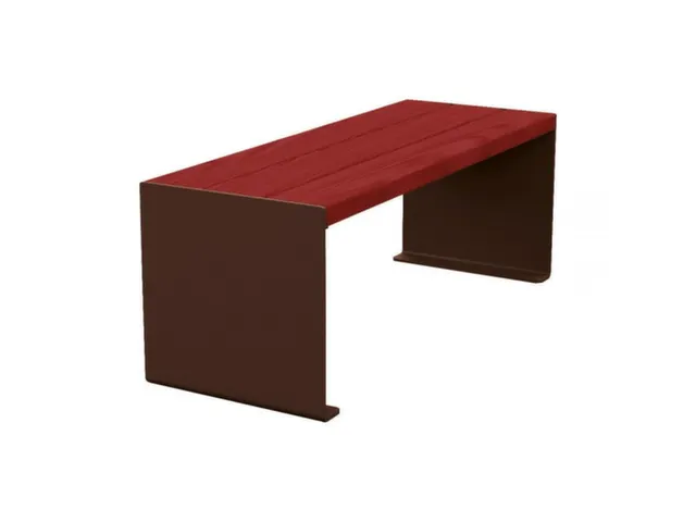 Banc sans dossier L1200mm 3 lattes chêne acajou/RAL8017
