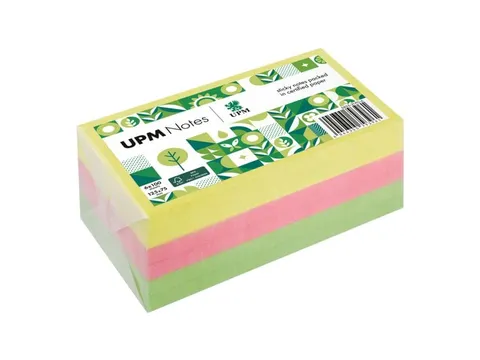 UPM notes 125x75 assorti pak 6x 100 vel geel, roze, groen