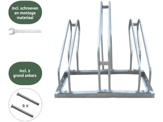 Fietsenrek Zilver 3 Fietsen BS300