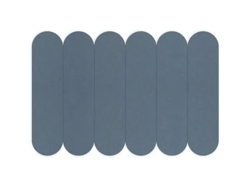 Akoestische PET-vilt ovale stroken blauw 30x120cm 6 stuks