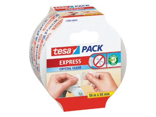 Verpakkingstape tesapack Express Crystal Clear 50mmx50m transparant
