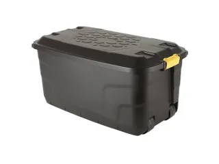 Robuuste Opbergbox 110 Liter Zwart Met Wielen - 1