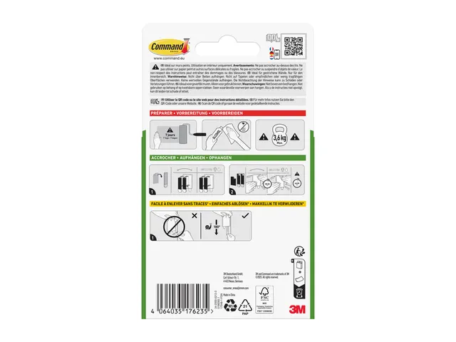 Bevestigingsstrip Command 3M 17048C Metalen Haak Voor Draad 3,6kg