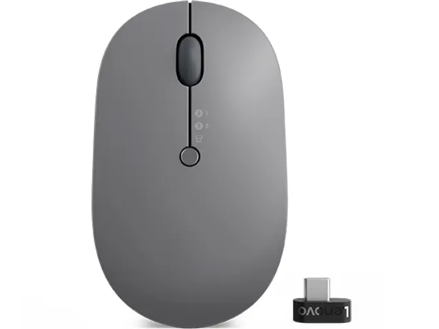 Lenovo Go Multi-Device Muis ambidextrous optisch RF-draadloos Bluetoot