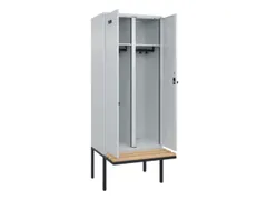 locker met bank,voor scheiding van kleding,HxBxD 2120x800x815mm,2vak