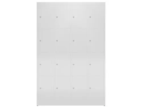 Lockerkast 1800x1185x500mm 4x4 vakken cilinderslot, sokkel, RAL7035