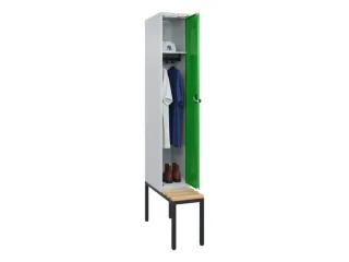 locker met bank,HxBxD 2120x300x815mm,1vak,vak B 300mm,draaigrendel - 1