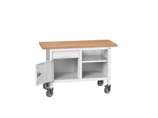 werkbank,HxBxD 830x1250x600mm,multiplexblad,uitrusting: 1lade,kast