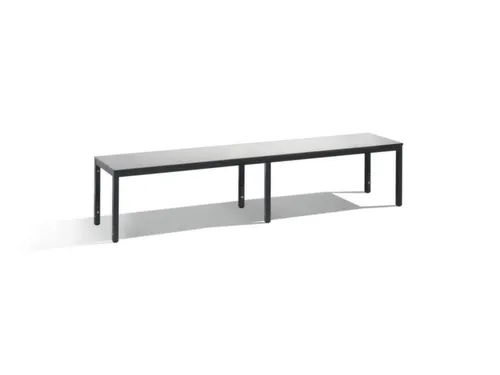 omkleedbank,HxLxD 438x2000x353mm,HPL zilvergrijs,frame staal RAL7021