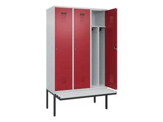 locker met bank,voor scheiding van kleding,HxBxD 2120x1200x815mm,3vak - 1