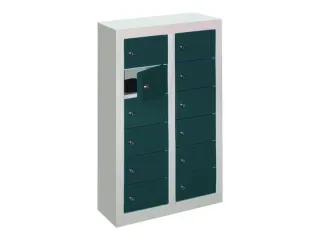 lockerkast,HxBxD 815x460x200mm,2x6vakken,RAL7035,front RAL7016 - 2