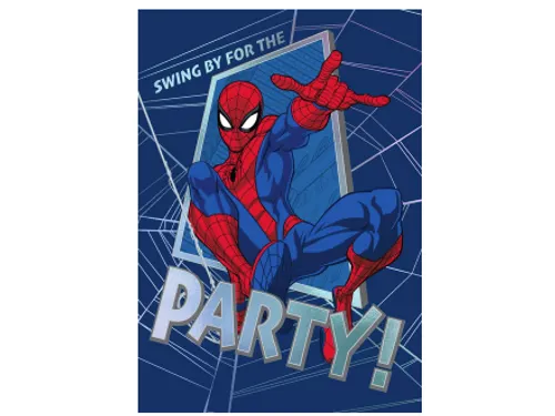 Wenskaart Hallmark uitnodiging Party Spiderman 6 stuks