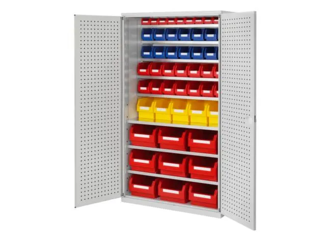 Ruime Bakkenkast 1950x1130x590mm 52 Magazijnbakken Geperf.Deur