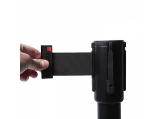 Afzetpaal Economy Zwart met 2.5 meter Zwarte trekband - 3