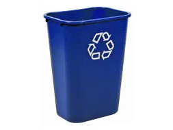 Rechthoekige afvalbak 39 liter Blauw Recyclingsymbool Rubbermaid