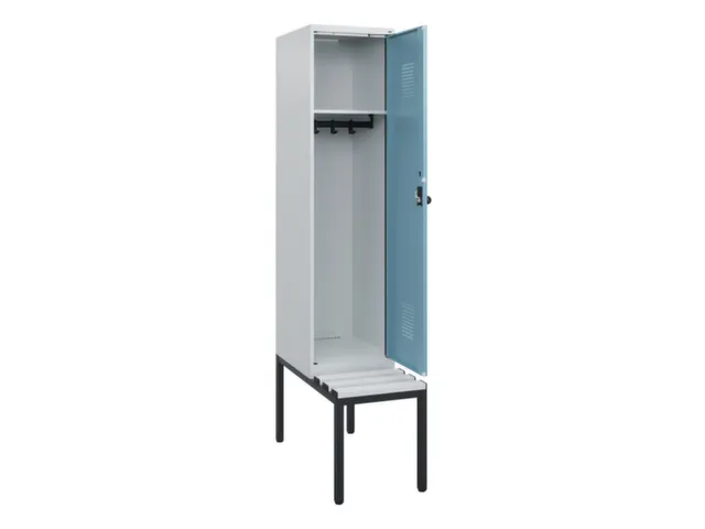 locker met bank,HxBxD 1950x400x815mm,1vak,vak B 400mm,draaigrendel