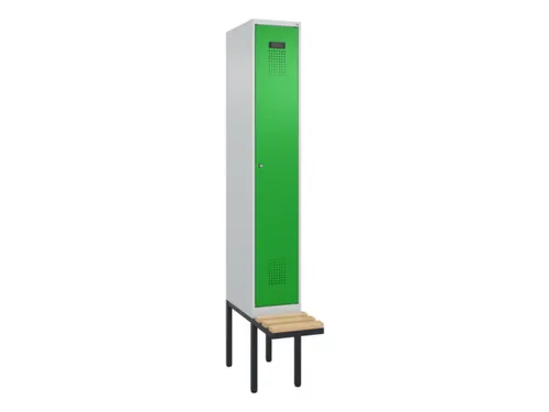 locker met bank,voor scheiding van kleding,HxBxD 2120x300x815mm,1vak