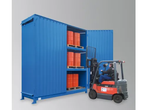 Stellingcontainer Gevaarlijke Stoffen Max. 36X200L Vaten Staand