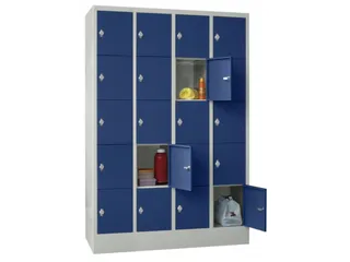 lockerkast,HxBxD 1850x1200x500mm,4x5vakken,RAL7035,front RAL5010 - 2