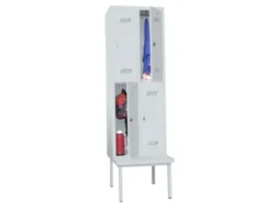 Garderobekast HxBxD 2150x630x800mm 2x2 Vakken Zitbank Klinksluiting