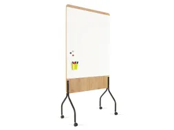 Whiteboard Rocada Natural 100x120cm wit mobiel 2-zijdig melamine magne