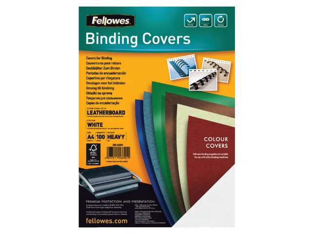 Voorblad Fellowes A4 Lederlook Wit 250 Gram