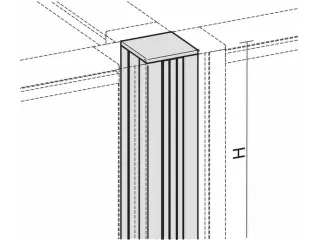 verbindingszuil 4x90°,v. kantoor-scheidingswand,H 1800mm - 1