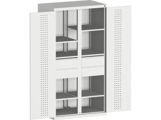 kast met geperforeerde platen,HxBxD 2000x1600x650mm,4xStalen bodem