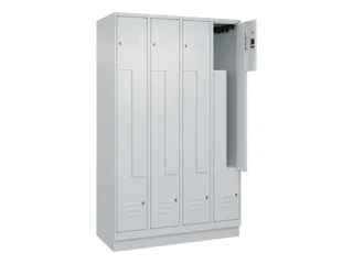 Z-garderobekast,HxBxD 1950x1200x500mm,vak B 150/300mm,cil.-slot,sokkel - 2