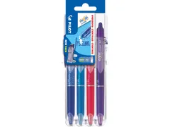 Rollerpen Pilot Frixion Ball Clicker 0.7 Set2Go 4 st Blauw Roze Violet