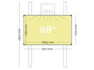 Projectiebord 120x192cm kolom mat wit Extraflat 16:10 - 2