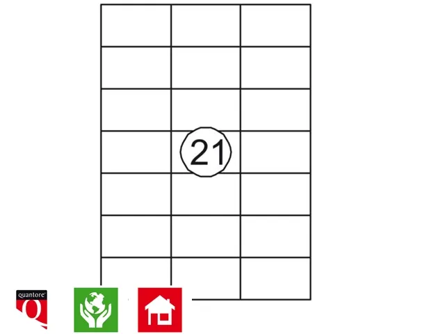 Etiket Quantore 70x42.4mm Wit 315 stuks