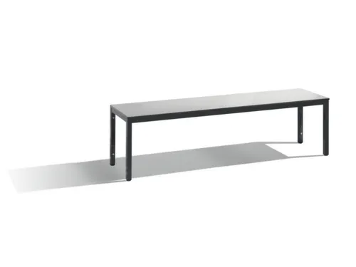 omkleedbank,HxLxD 401x1500x353mm,HPL zilvergrijs,frame staal RAL7021