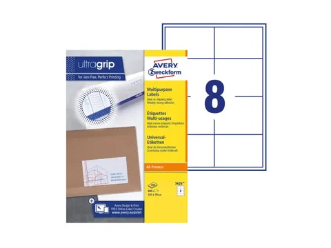 Etiket Avery Zweckform 3426 105x70mm wit 800stuks