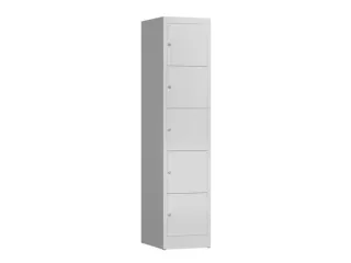 Lockerkast 1800x415x500mm 1x5 vakken cilinderslot, sokkel, RAL9003 - 1