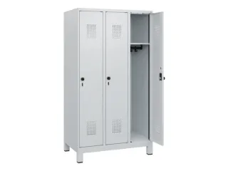 schoollocker,HxBxD 1630x900x500mm,3vak,vak B 300mm,draaigrendel,voeten - 1